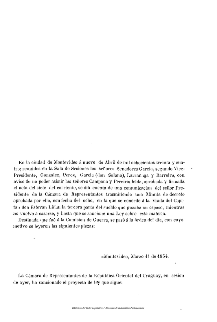 DIARIO DE SESIONES DE LA CAMARA DE SENADORES del 09/04/1834